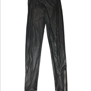 Eggsington black zipper leggings faux leather tights